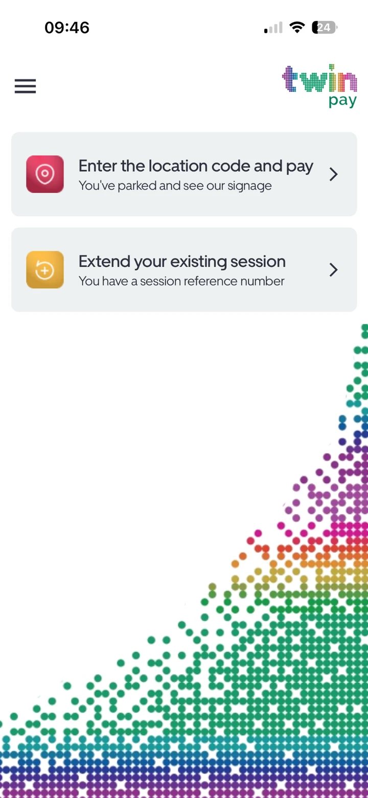 Twin Pay app home screen